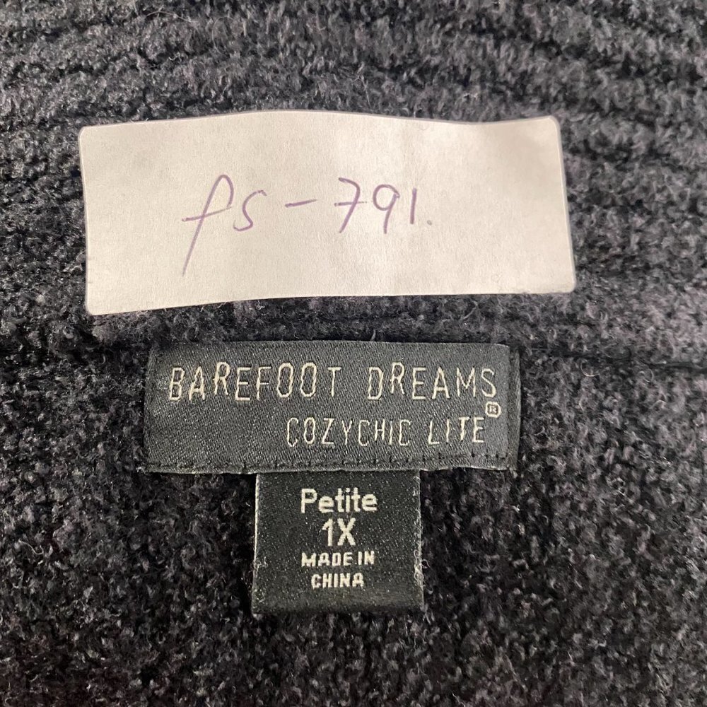 Barefoot Dreams Long‎ Cardigan Sweater 1X Petite Cozy Chic Lite Catalina Black - Picture 2 of 7